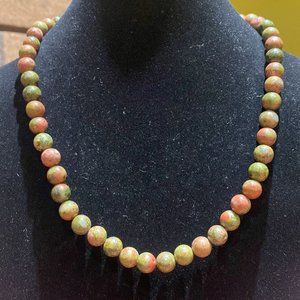 8MM Unakite Bead Stretchy Cord Necklace/Bracelet/Anklet
